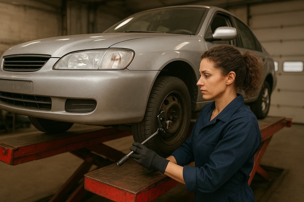 Mecânico especialista trabalhando